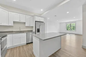 Open-plan kitchen and living space at 1580 River St #4D
